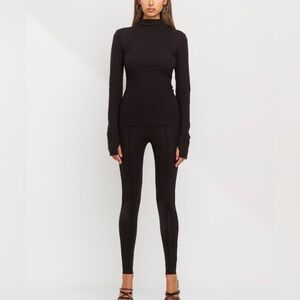 #220 ULTRA soft double side jersey top and legging set in black